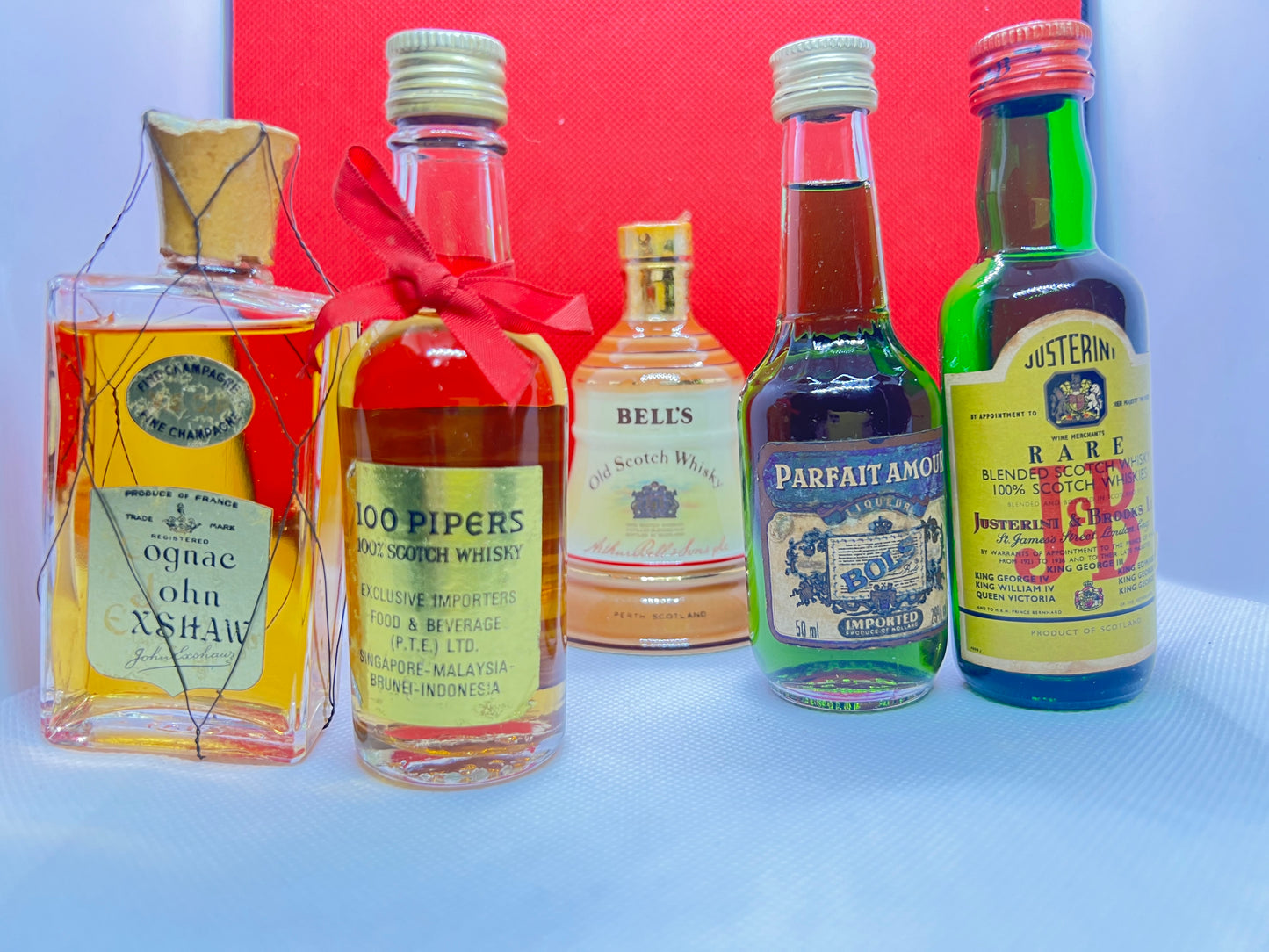 Vintage Miniatures Rare Cognac Whisky Fine Champagne Gift Set