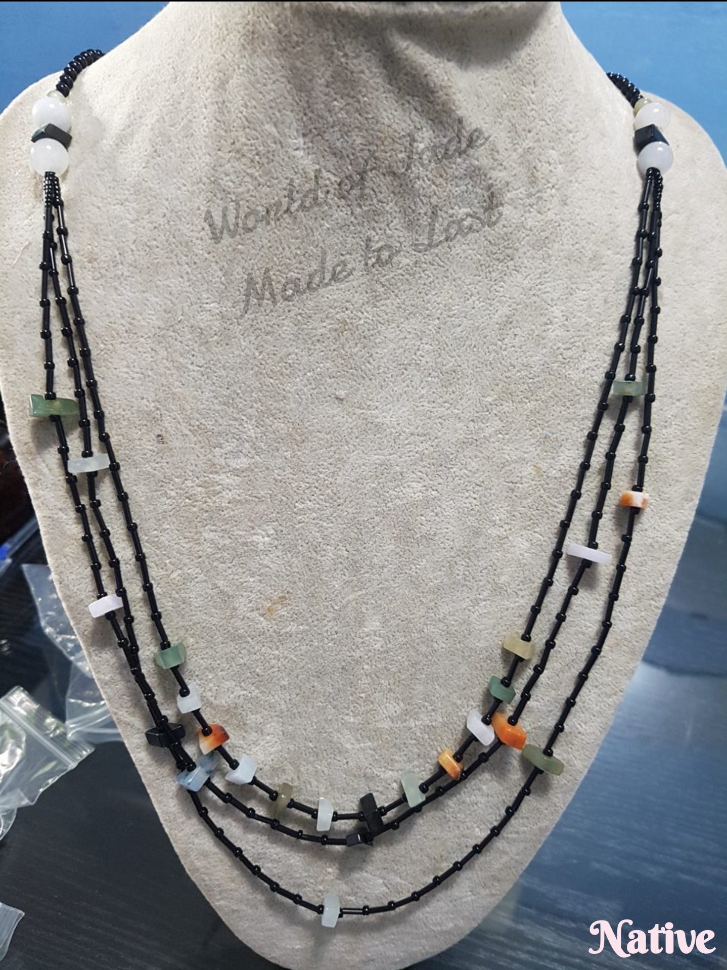 Jadeite Onyx Birthstone Necklace 翡翠玛瑙诞生石项链