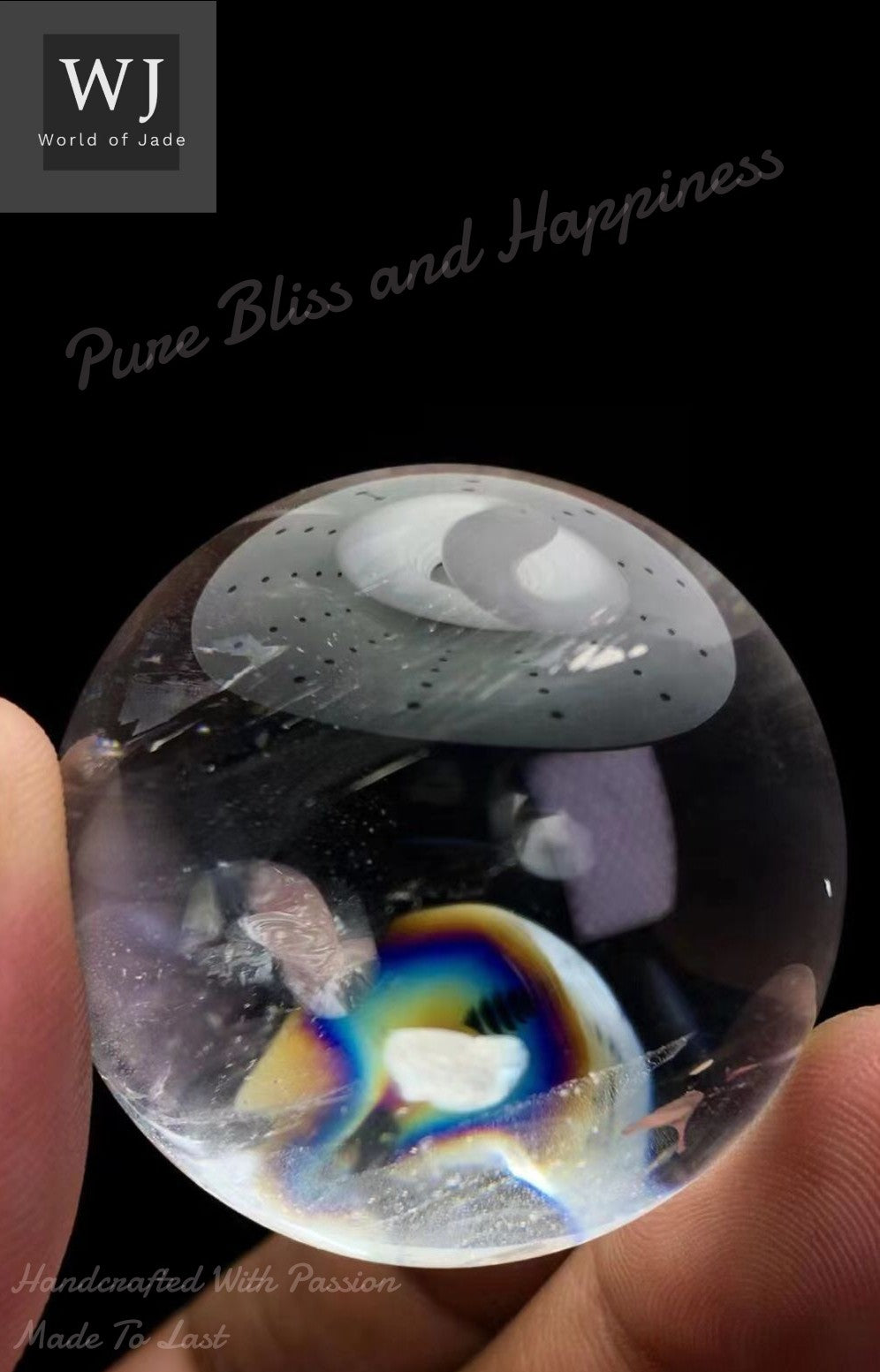 Brazil Rare Rainbow White Crystal Birthstone Sphere