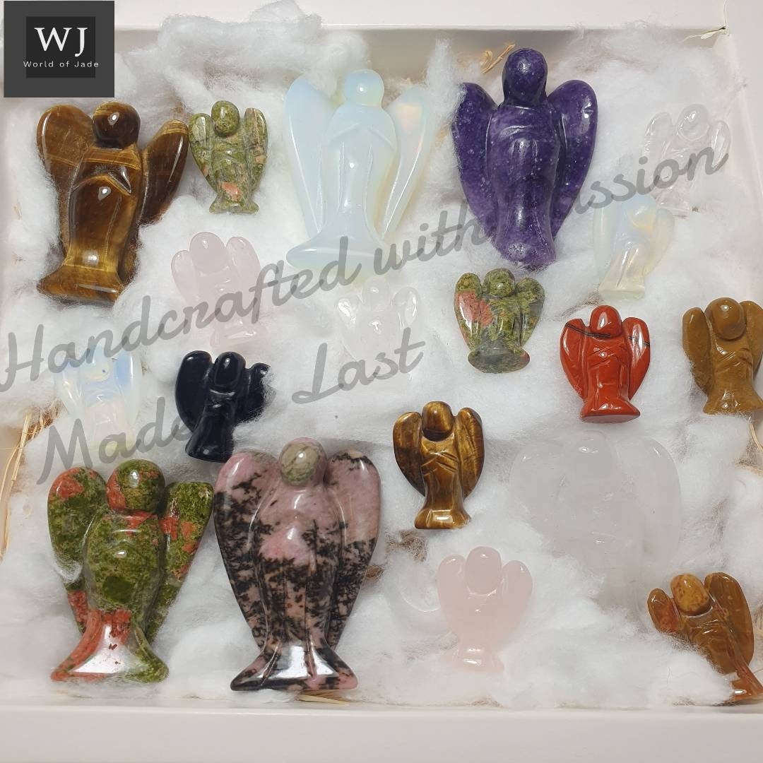 Cute Angels handcrafted from different kinds of Natural Precious Stones and Crystals