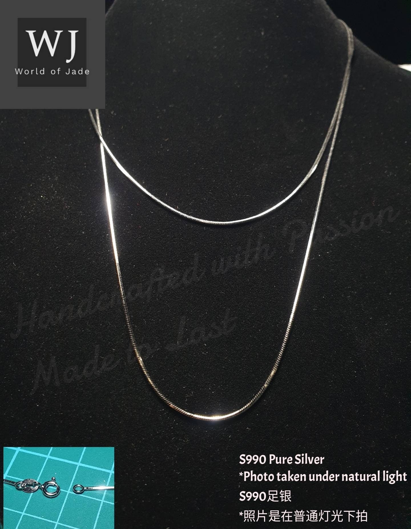 Exquisite S990 Sterling Silver necklace, suitable for daily use.