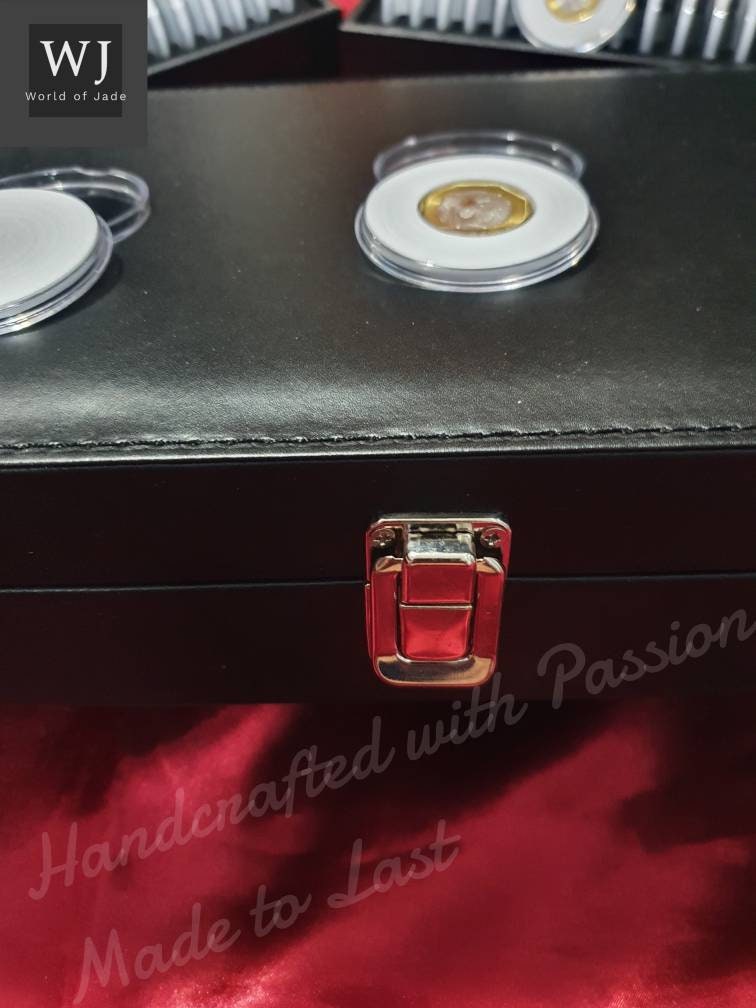 Exquisite Pvc Leather Vintage Handcrafted Collector's Coin Storage Box, Unique Gifts!