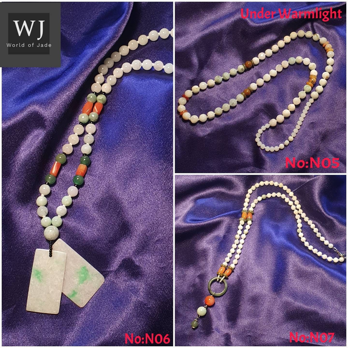 Burma Type A Natural Raw Jadeite Necklace Series