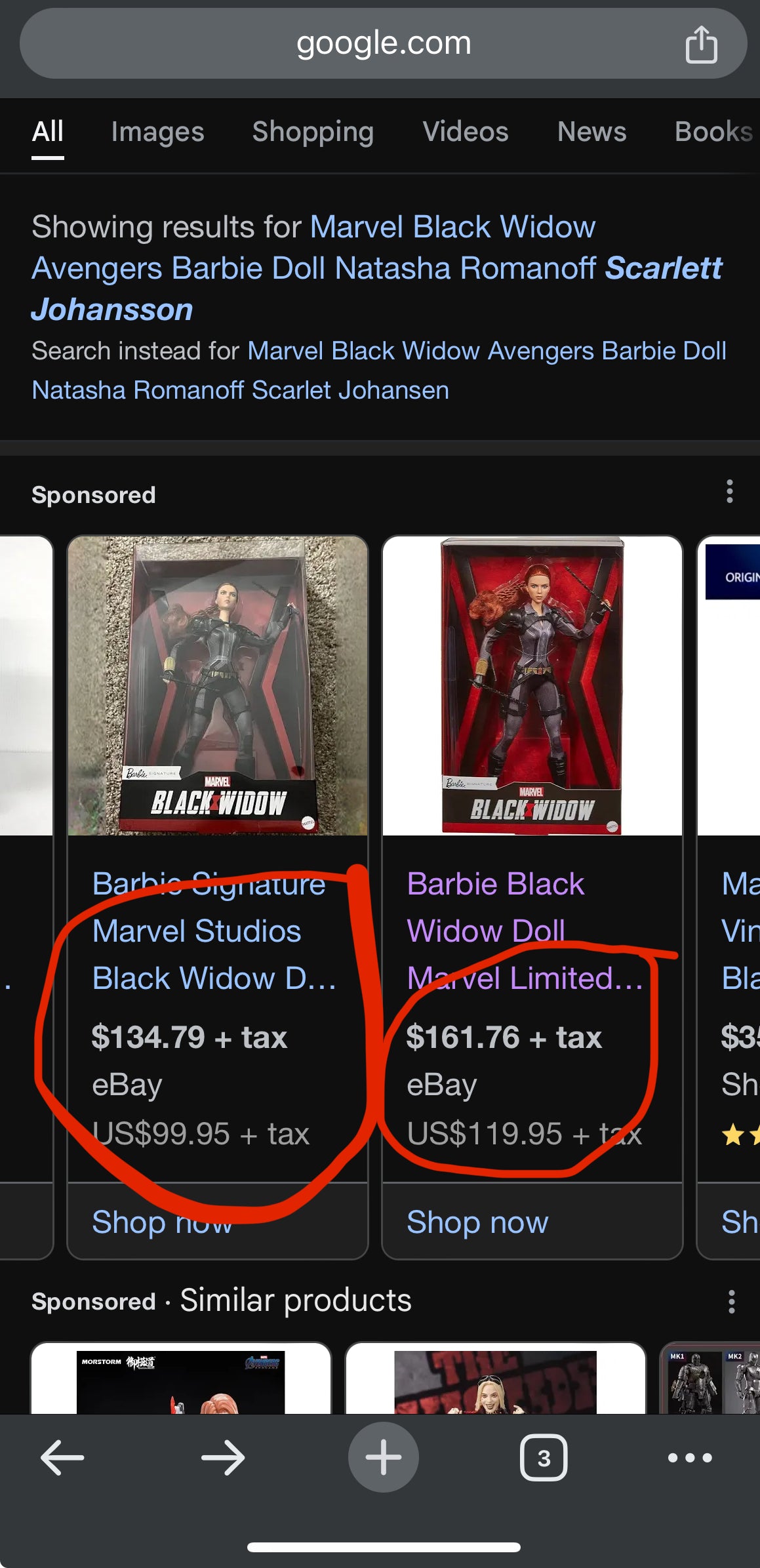 Limited Edition Barbie Black Widow Doll Marvel Signature Scarlett Johansson
