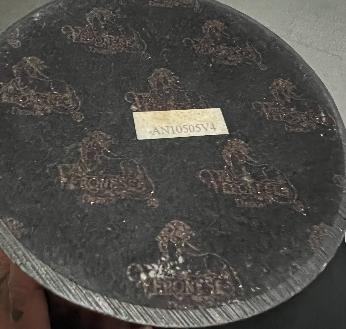 Limited Edition - VERONESE COLLECTIONS - PRUNUS & PEACOCK VASE COLD CAST BRONZE “ Gold Coated Version “