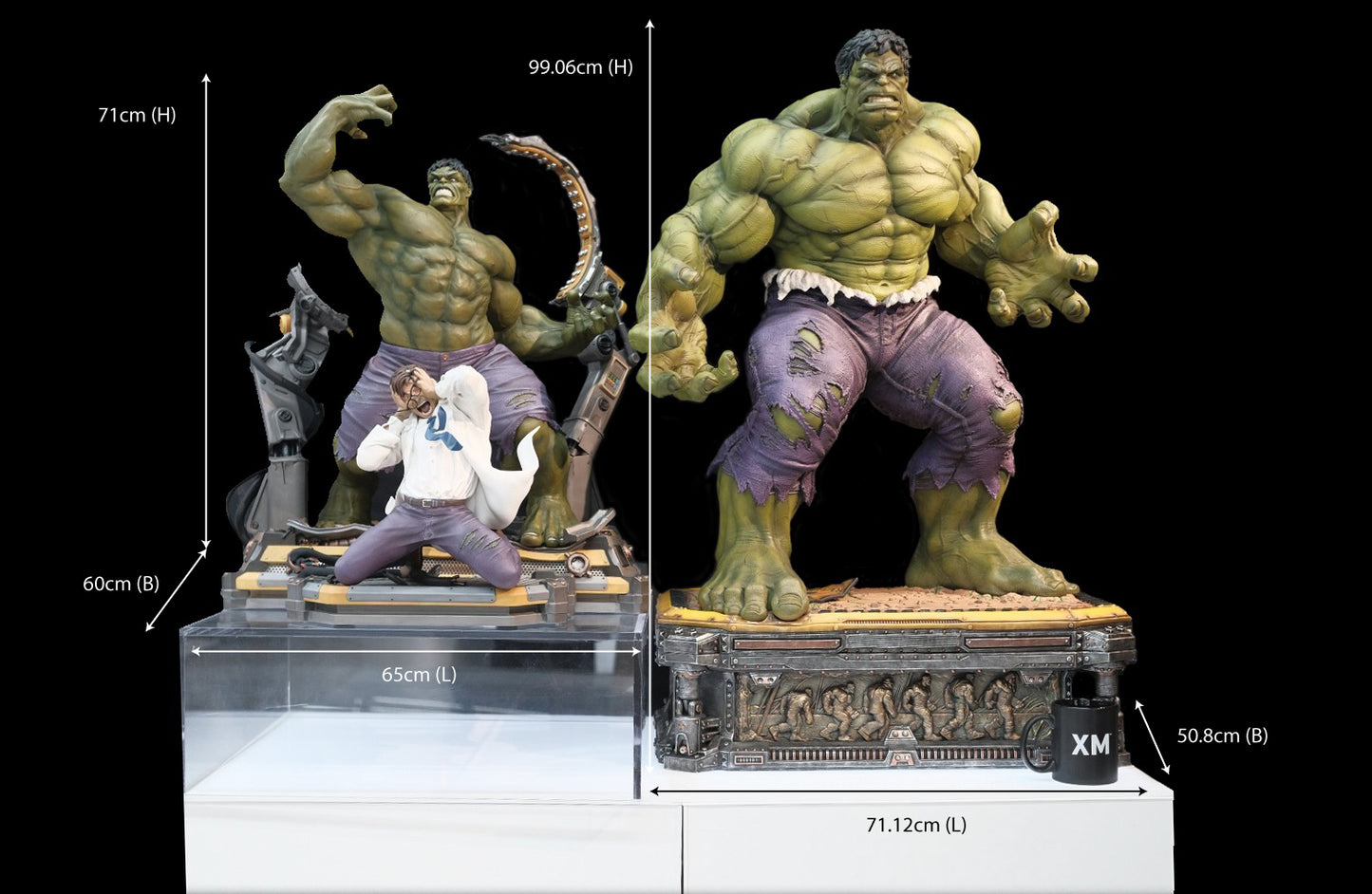 The Hulk Transformation Premium Collectibles Statue XM Studio Display Set 1/4 Scale