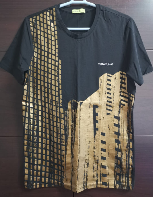 Preloved Versace Jeans Black Gold Tshirt