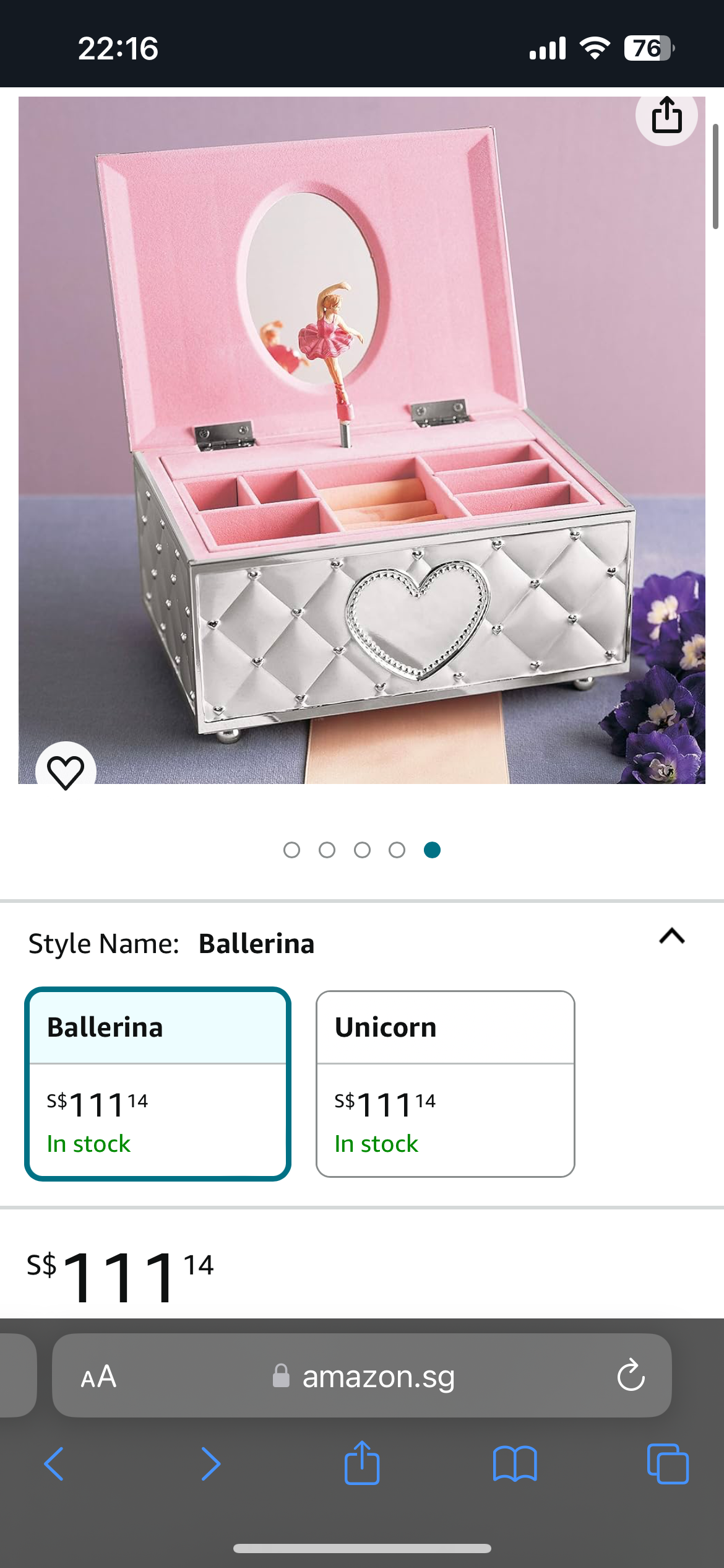 LENOX Ballerina Childhood Memories Jewellery Box