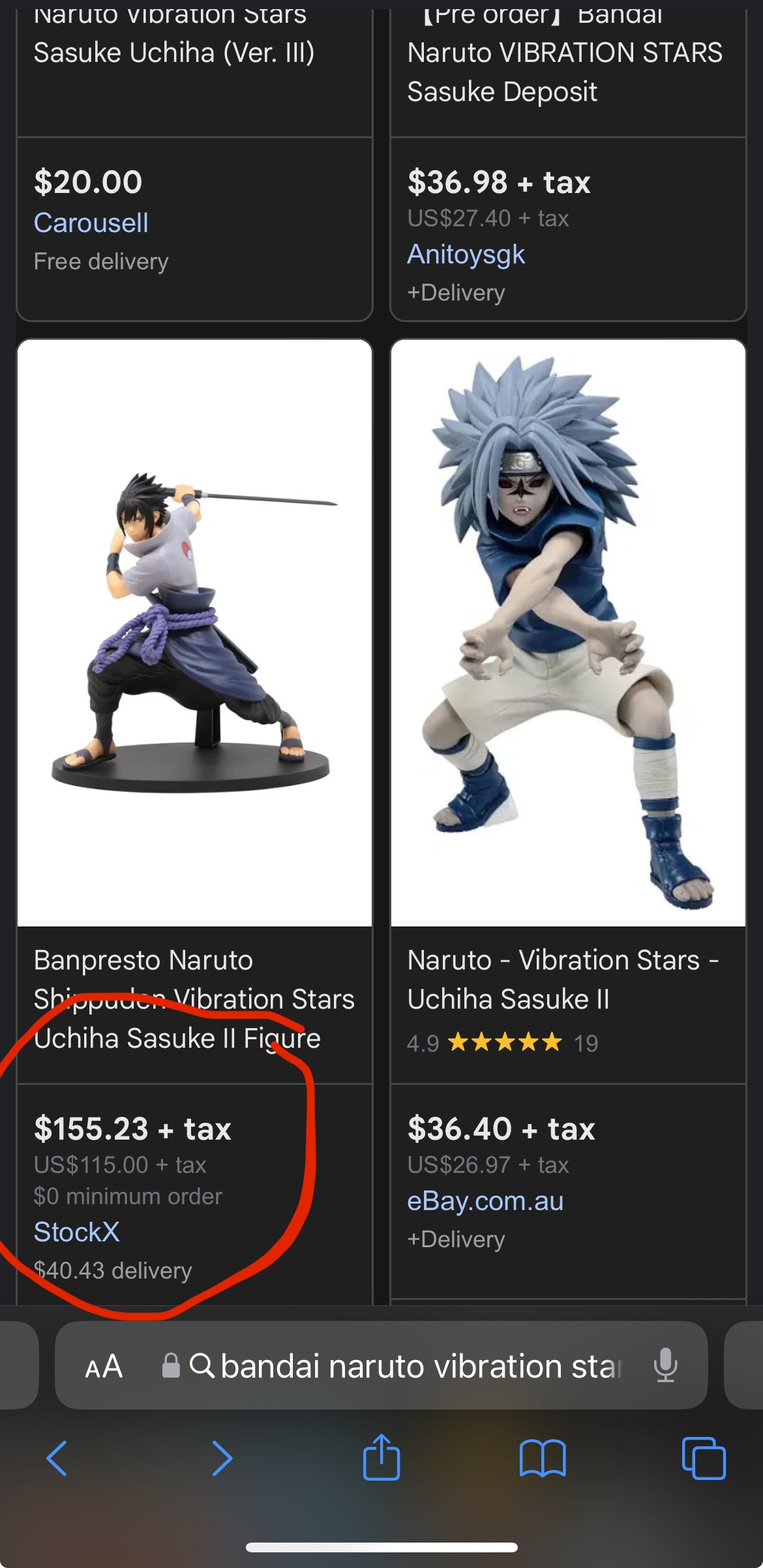 Rare Limited Edition Banpresto NARUTO VIBRATION STARS Uchiha Sasuke II figure F/S NEW