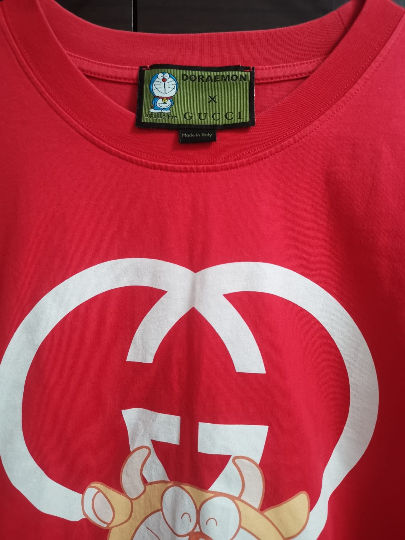 Doraemon Gucci PreLoved Red T-Shirt Short Sleeve