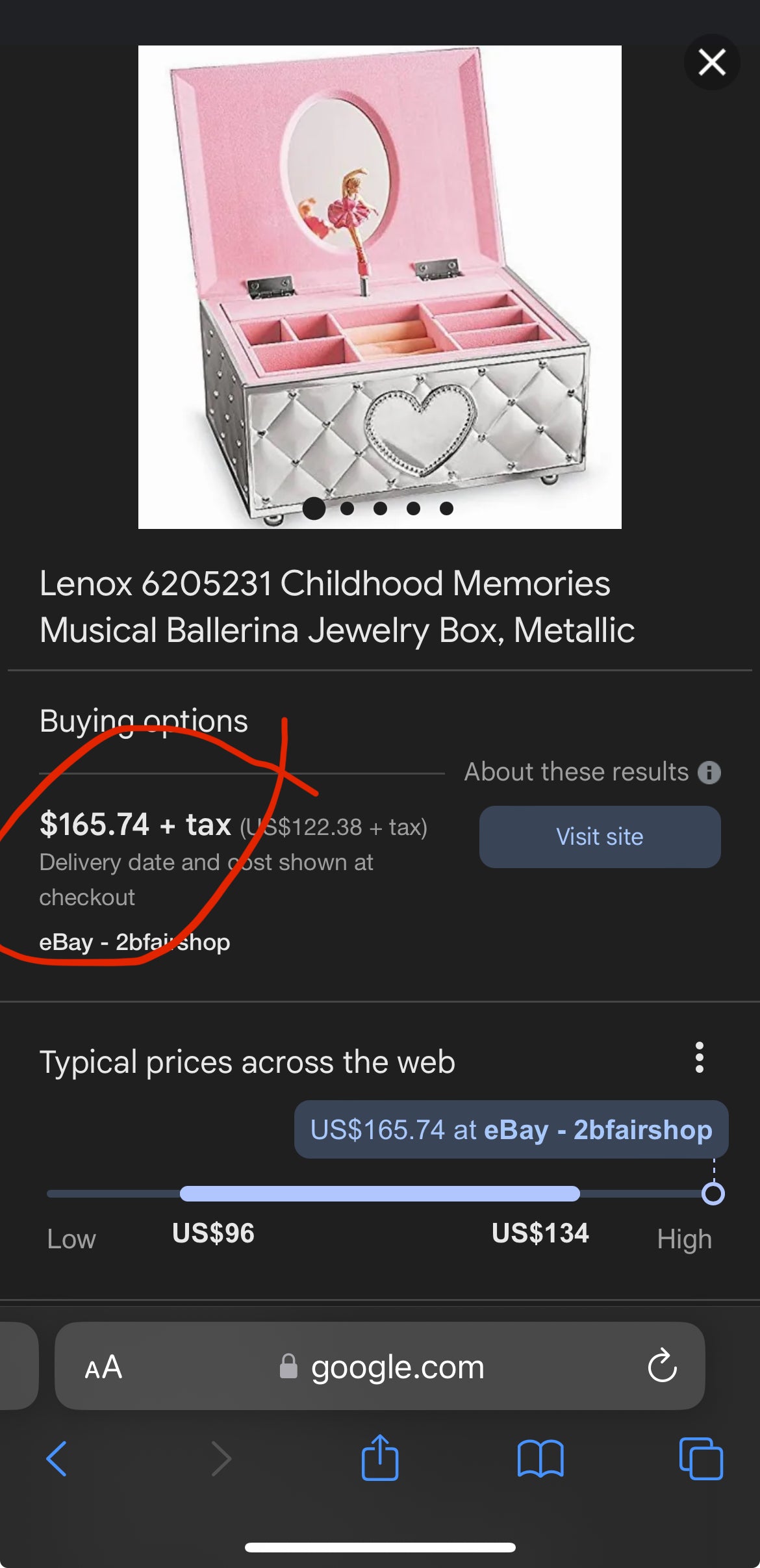 LENOX Ballerina Childhood Memories Jewellery Box