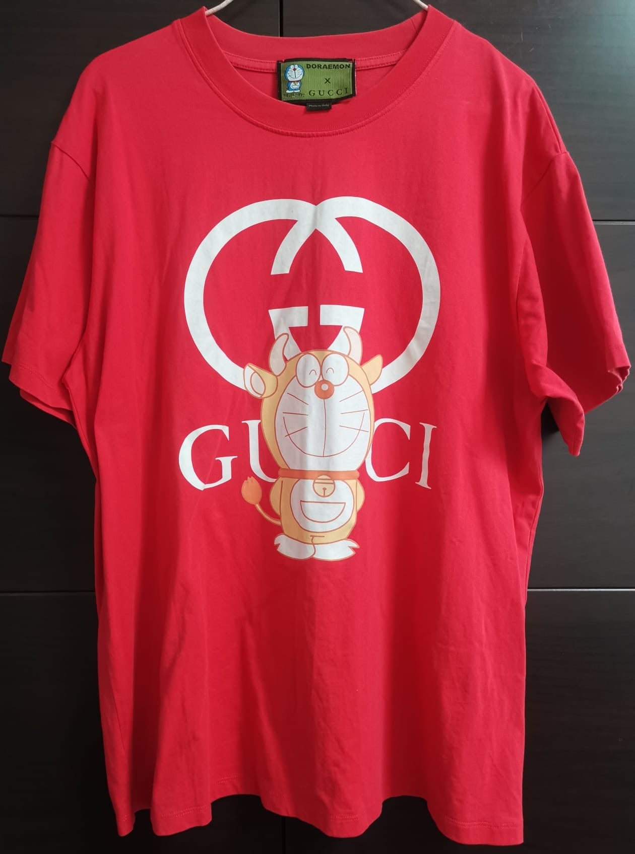 Doraemon Gucci PreLoved Red T-Shirt Short Sleeve