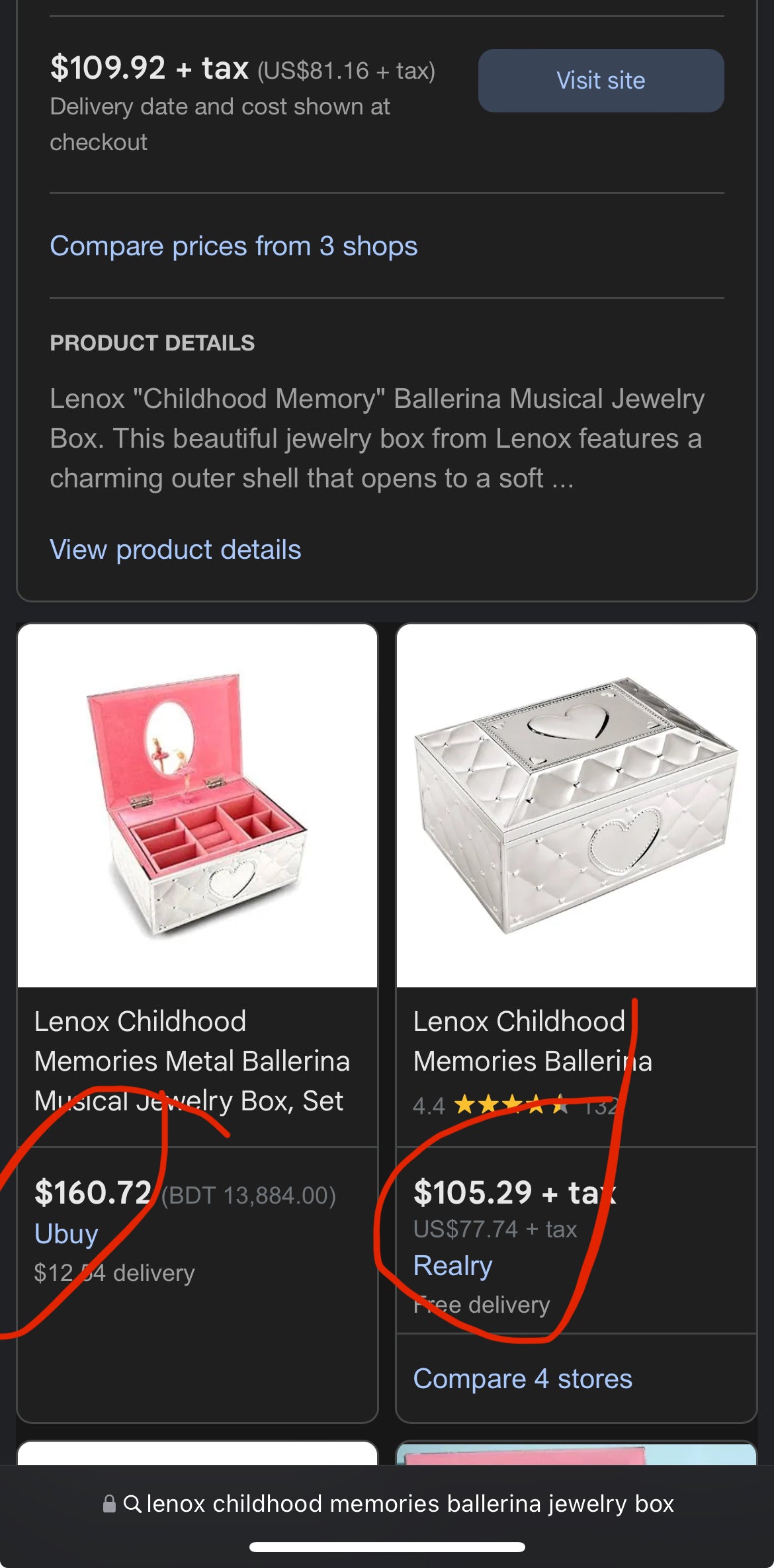 LENOX Ballerina Childhood Memories Jewellery Box