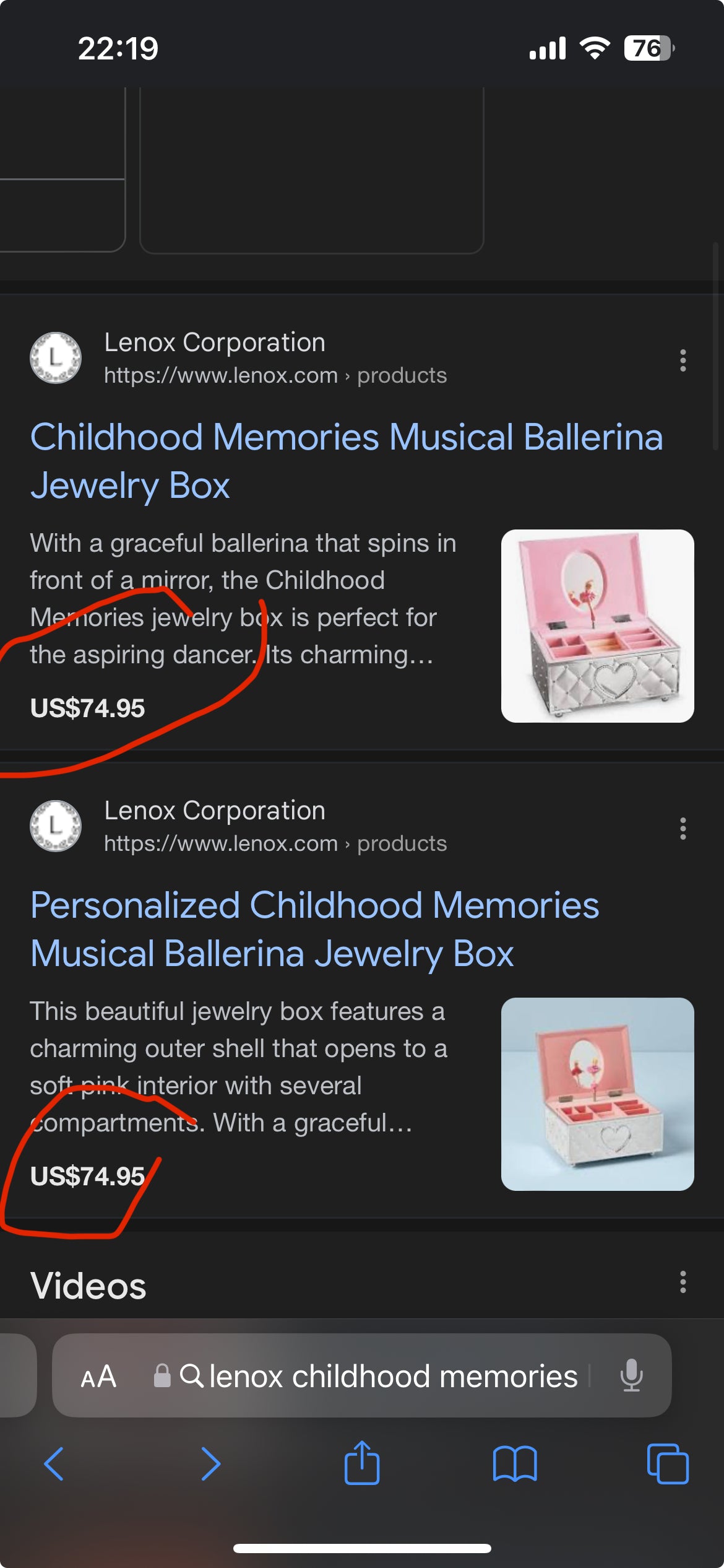 LENOX Ballerina Childhood Memories Jewellery Box