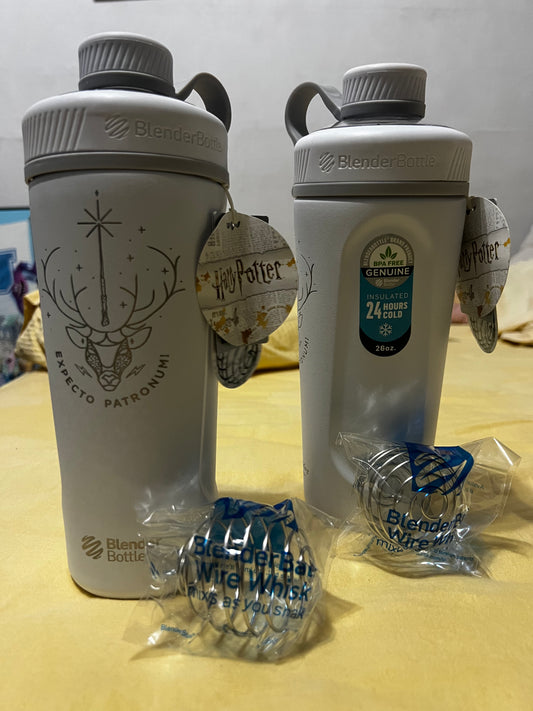 BlenderBottle - Harry Potter Series Radian 26 oz. Double Vacuum Insulated Stainless Steel Water Bottle/Shaker Cup - Matte White