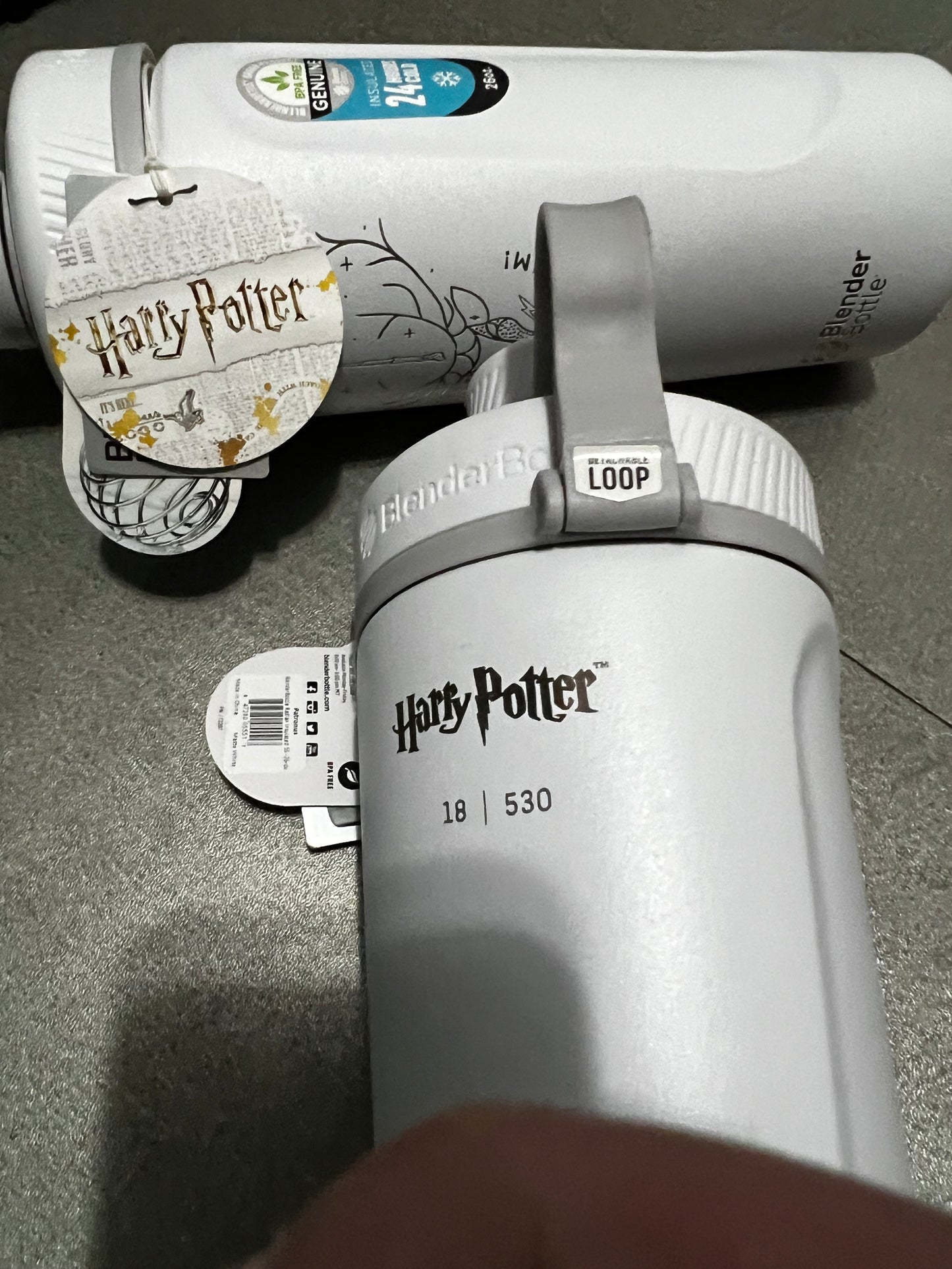 BlenderBottle - Harry Potter Series Radian 26 oz. Double Vacuum Insulated Stainless Steel Water Bottle/Shaker Cup - Matte White