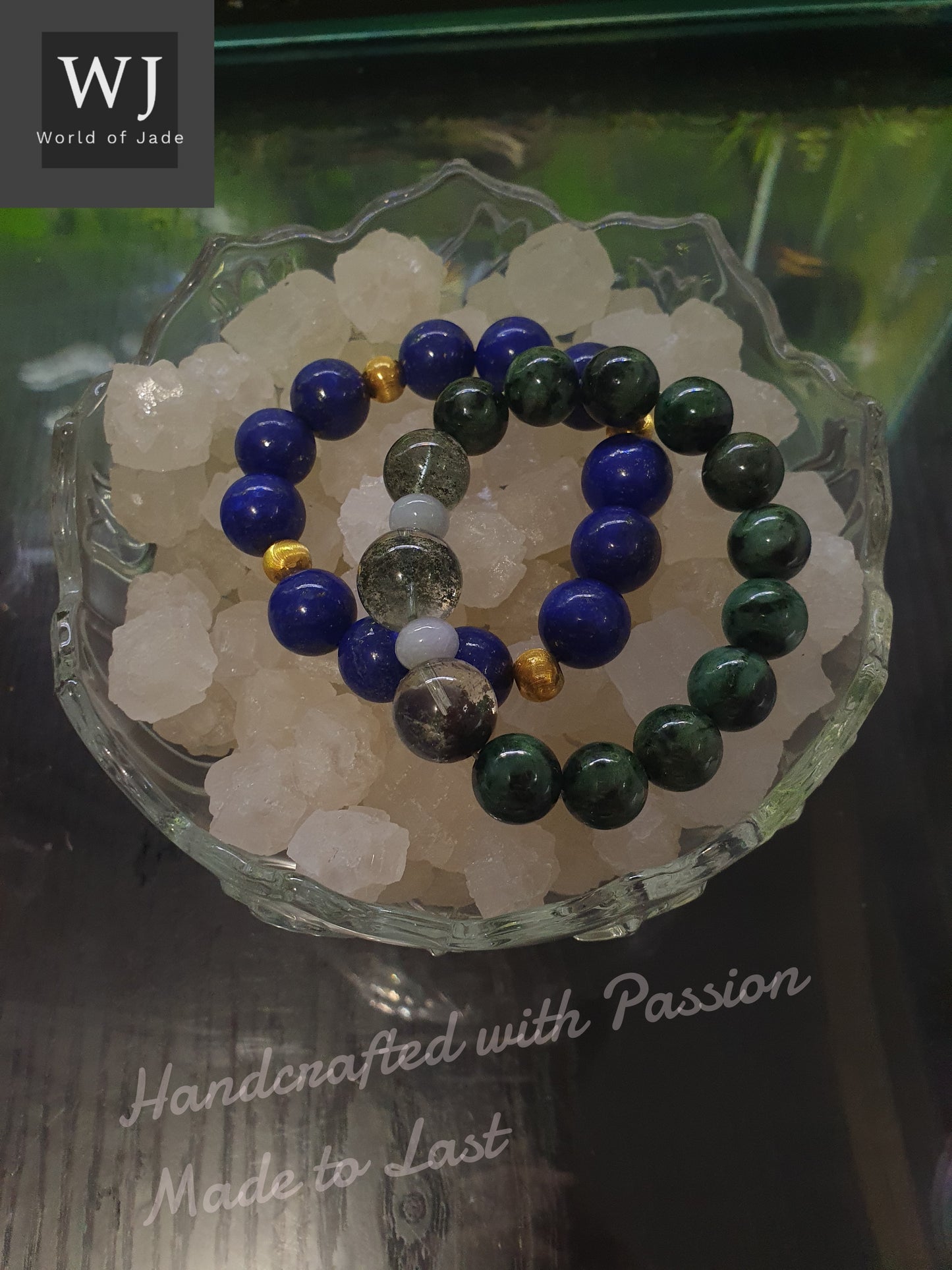 Japan Natural Crystal Salt Chunks with Exquisite Glassware