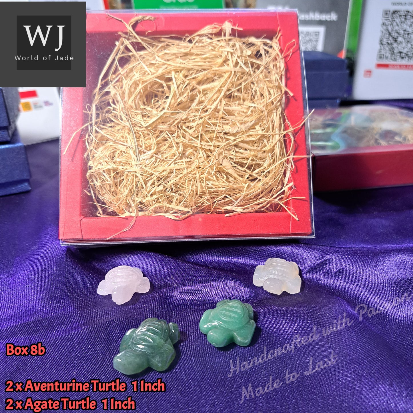 Turtles Miniature Giftbox Birthstone Crystals Decor     迷你海龟礼物盒水晶诞生石摆件