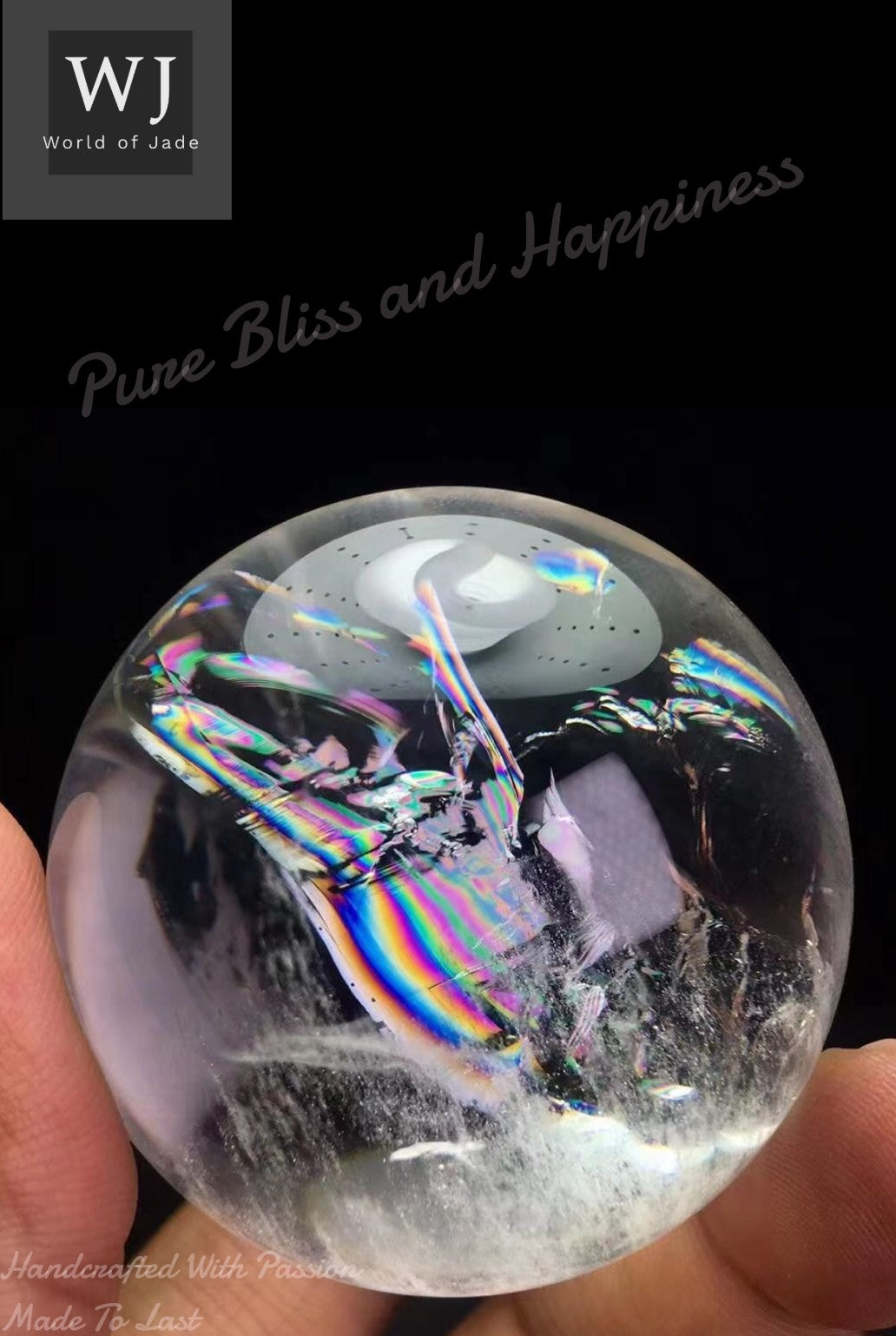 Brazil Rare Rainbow White Crystal Birthstone Sphere
