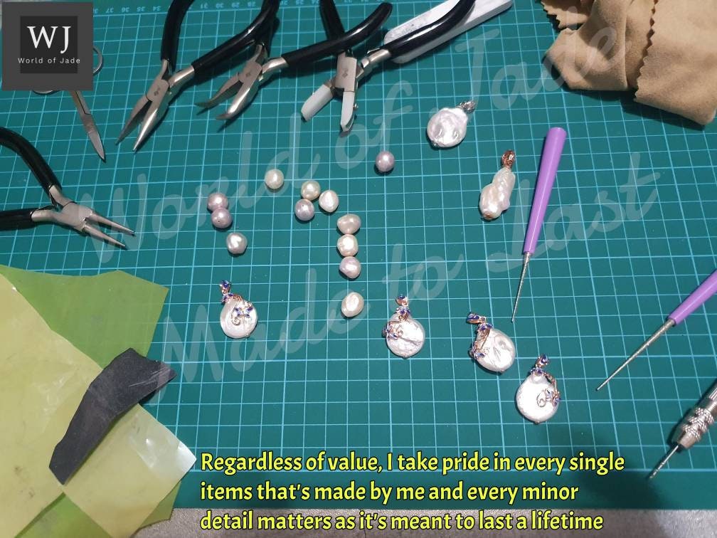 Handcrafted Natural Japan Wild Freshwater Button Pearls set in S925 Base RoseGold