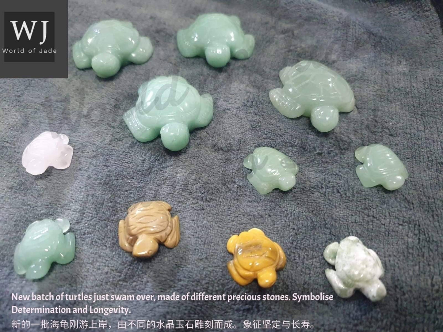 Cute Turtles handcrafted from different kinds of Natural Precious Stones and Crystals