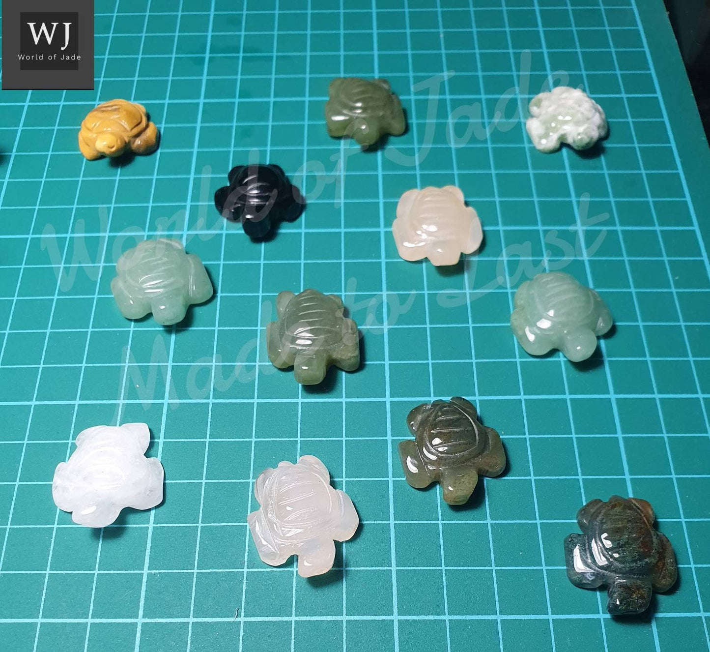 Cute Turtles handcrafted from different kinds of Natural Precious Stones and Crystals