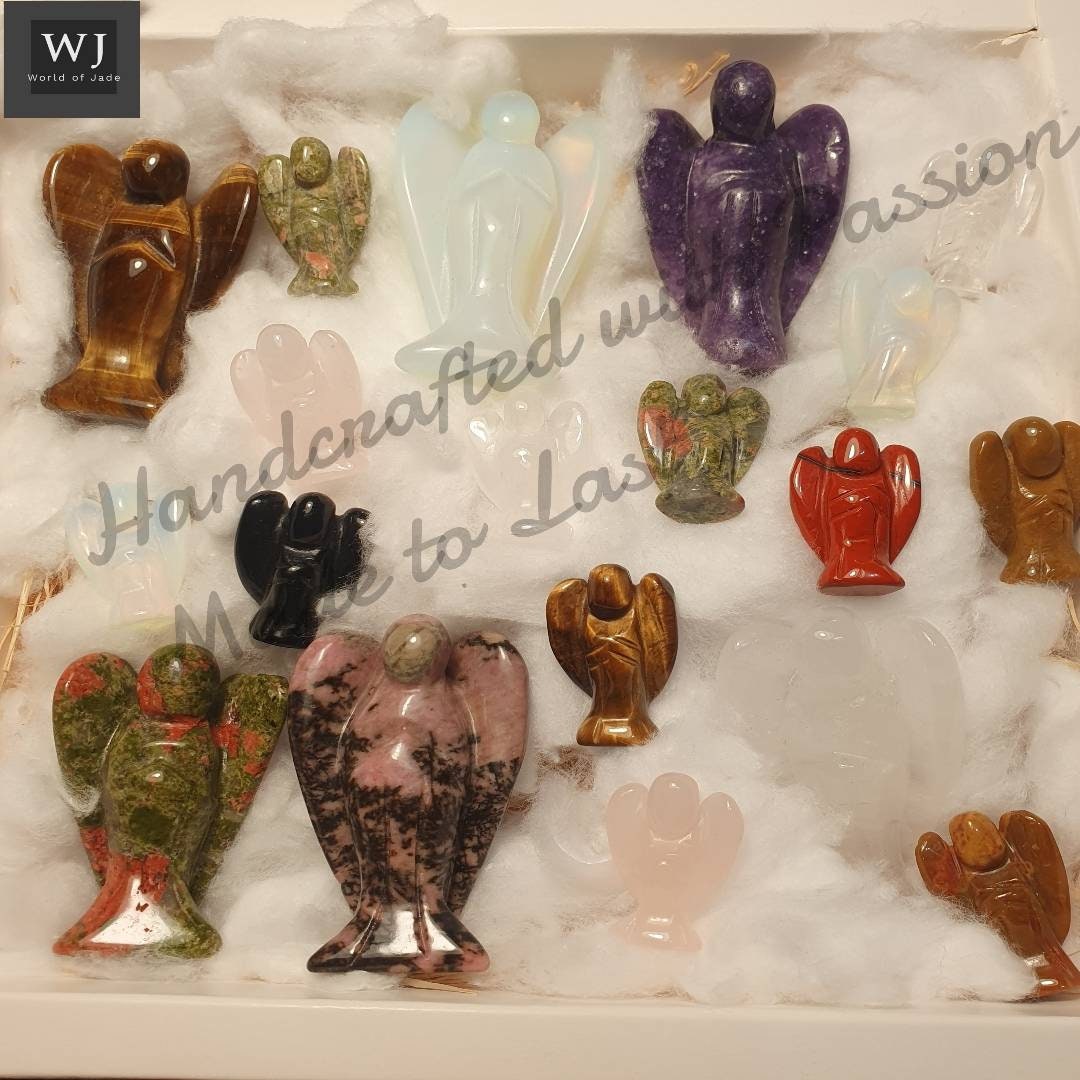 Cute Angels handcrafted from different kinds of Natural Precious Stones and Crystals