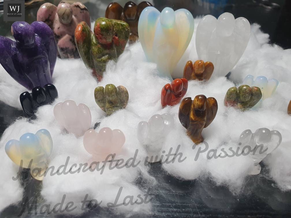 Cute Angels handcrafted from different kinds of Natural Precious Stones and Crystals