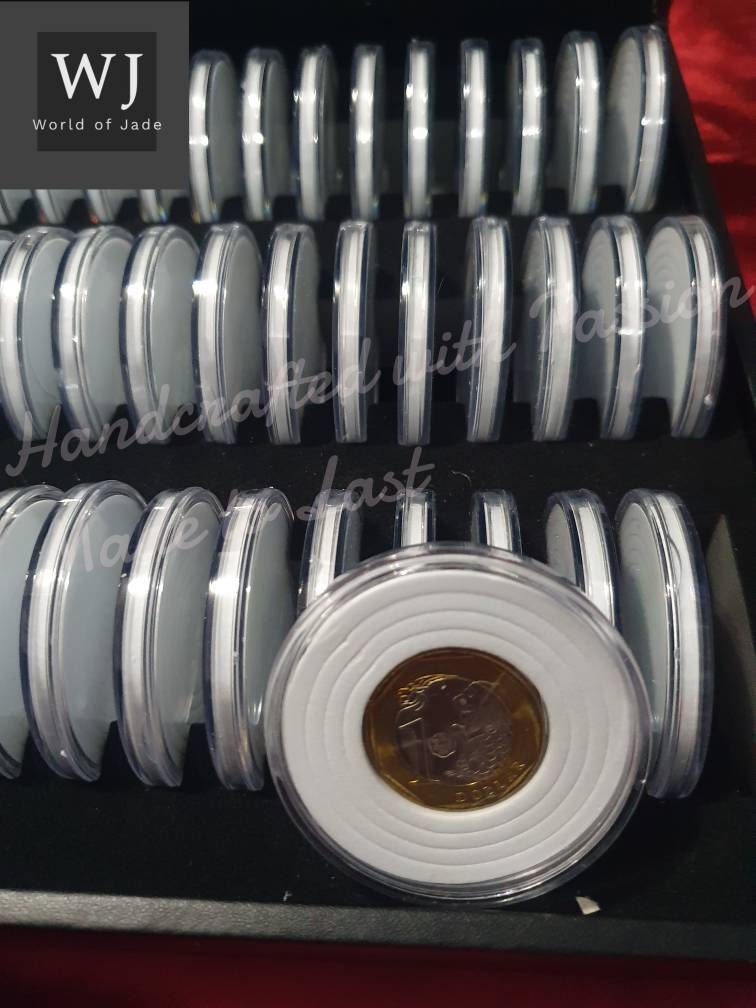 Exquisite Pvc Leather Vintage Handcrafted Collector's Coin Storage Box, Unique Gifts!