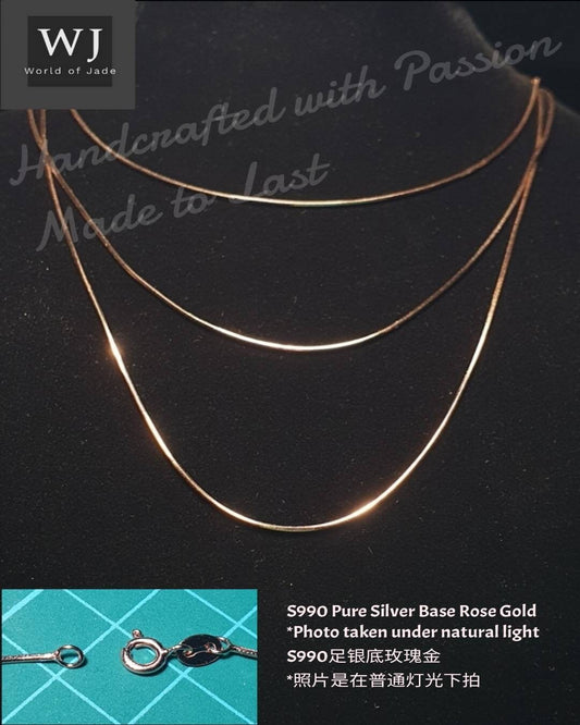 Exquisite S990 Silver Base Rose Gold necklace, suitable for daily use.