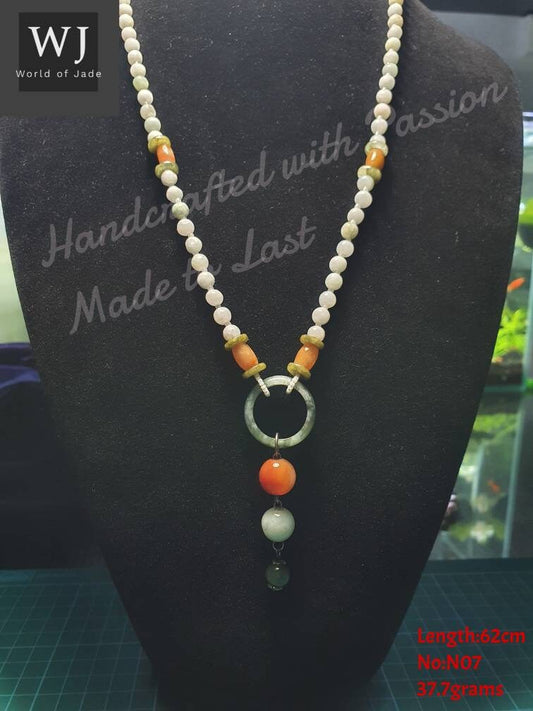 Burma Type A Natural Raw Jadeite Necklace Series