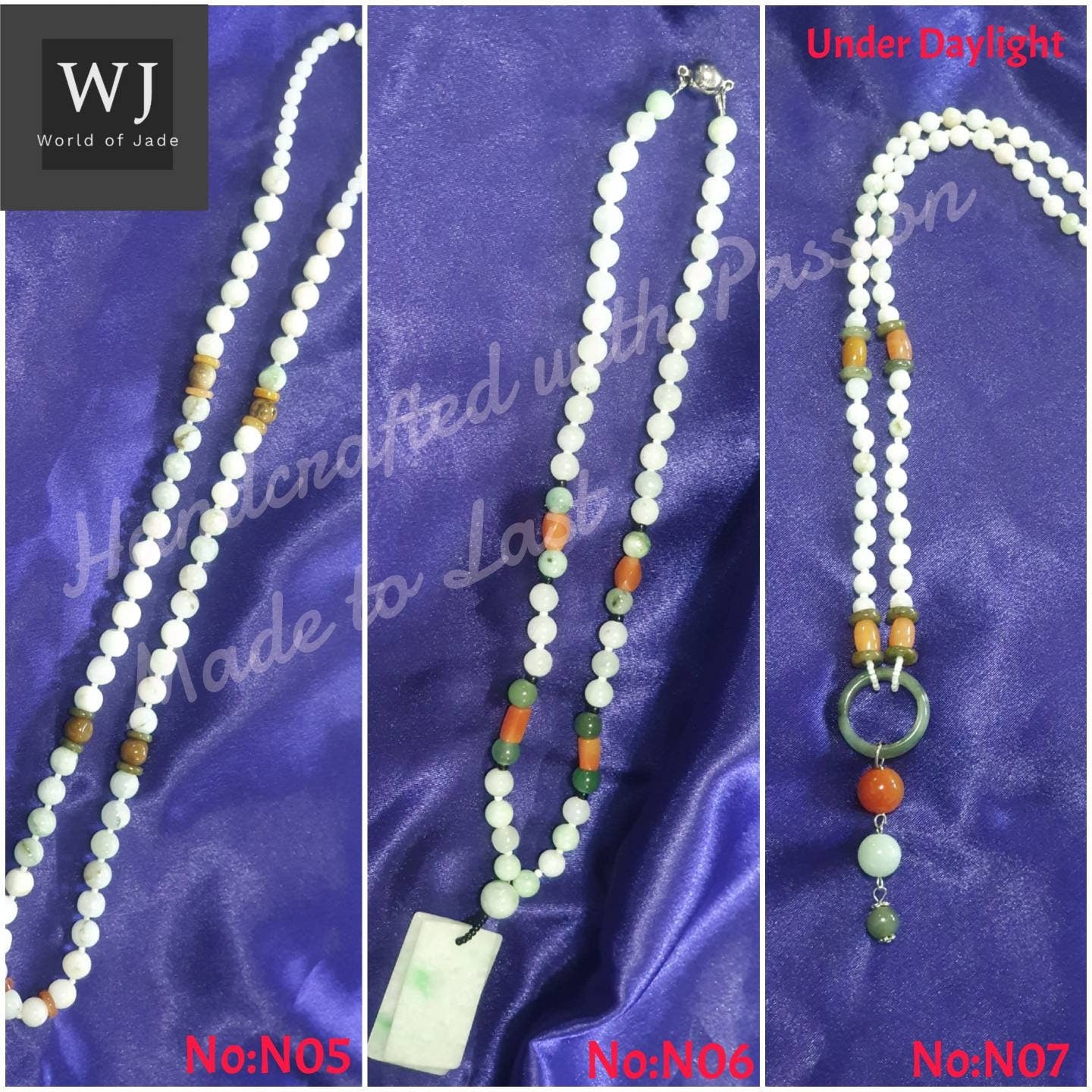 Burma Type A Natural Raw Jadeite Necklace Series