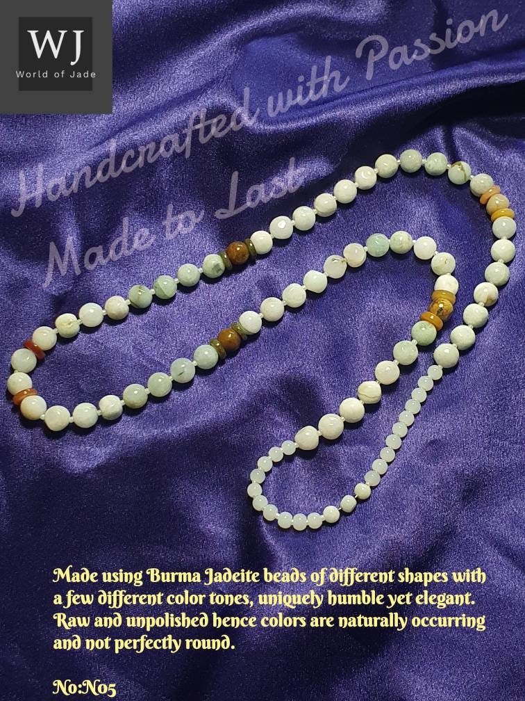 Burma Type A Natural Raw Jadeite Necklace Series