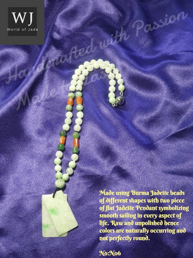 Burma Type A Natural Raw Jadeite Necklace Series