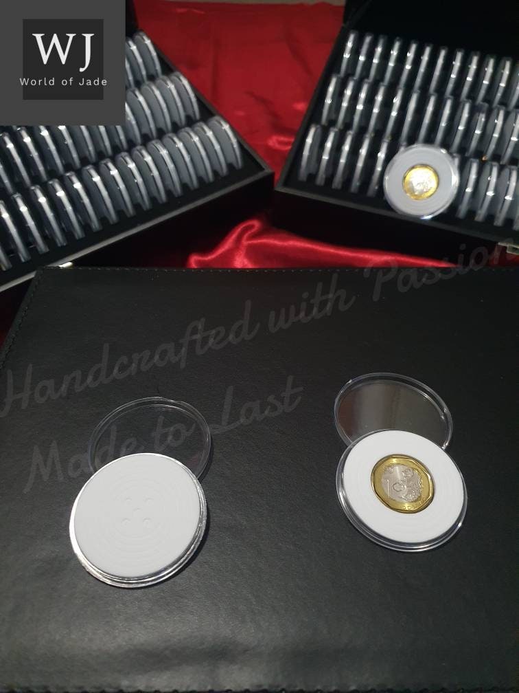 Exquisite Pvc Leather Vintage Handcrafted Collector's Coin Storage Box, Unique Gifts!