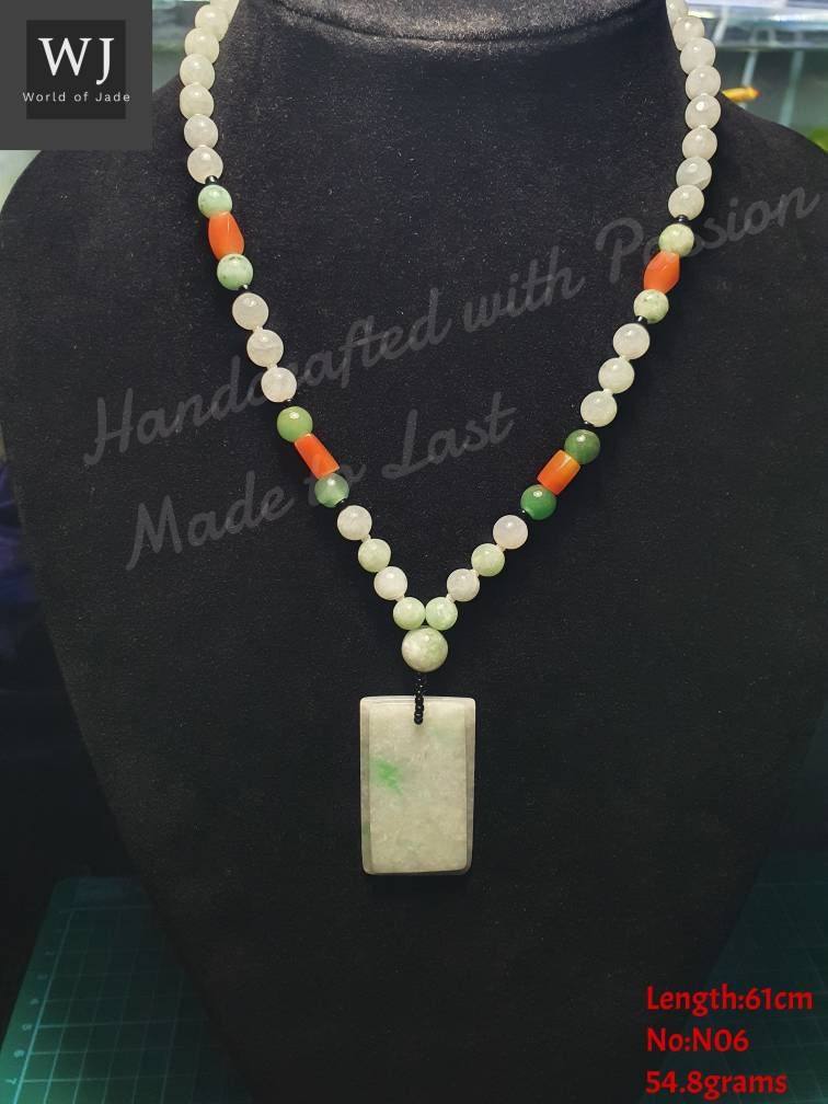 Burma Type A Natural Raw Jadeite Necklace Series