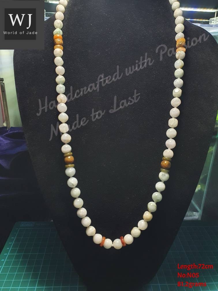 Burma Type A Natural Raw Jadeite Necklace Series