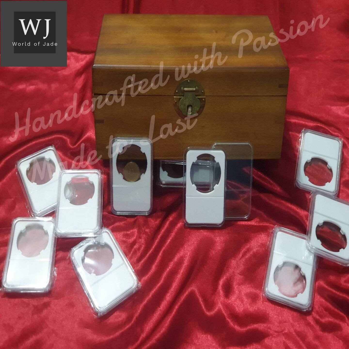 Exquisite Handcrafted Mahogany Wood Collector's Coin Storage Box, Vintage and Elegant, Unique Gifts!