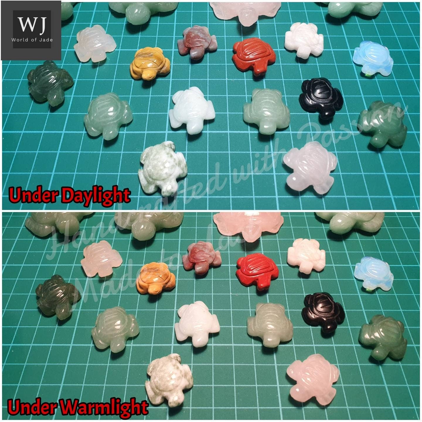 Cute Turtles handcrafted from different kinds of Natural Precious Stones and Crystals